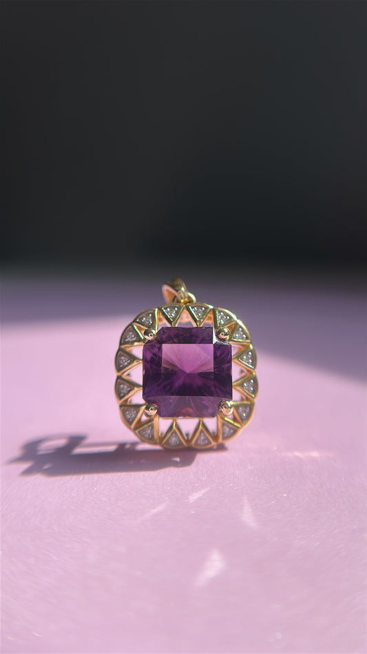 The Sunburst Amethyst Necklace - by Gem du Jour