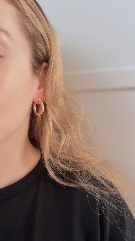 18k Gold Filled Flat Hoops - 25mm