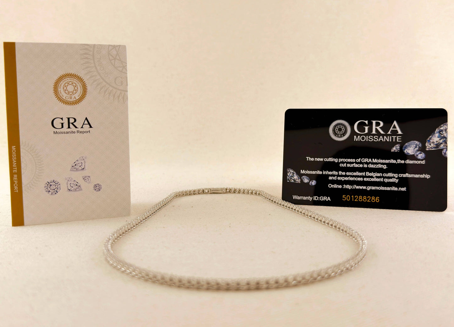 Moissanite Tennis Necklace .925 Sterling Silver Rhodium Plated 2.25mm