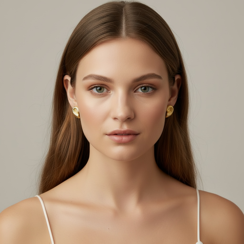 Boucles d'oreilles coquillage en or rempli 18 carats