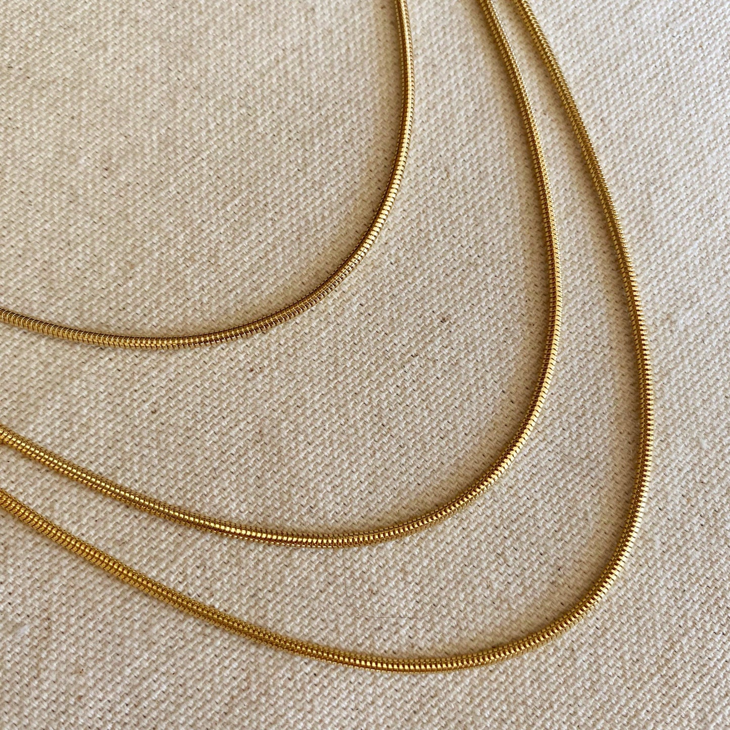 18K Gold Filled Rounded Snake Chain