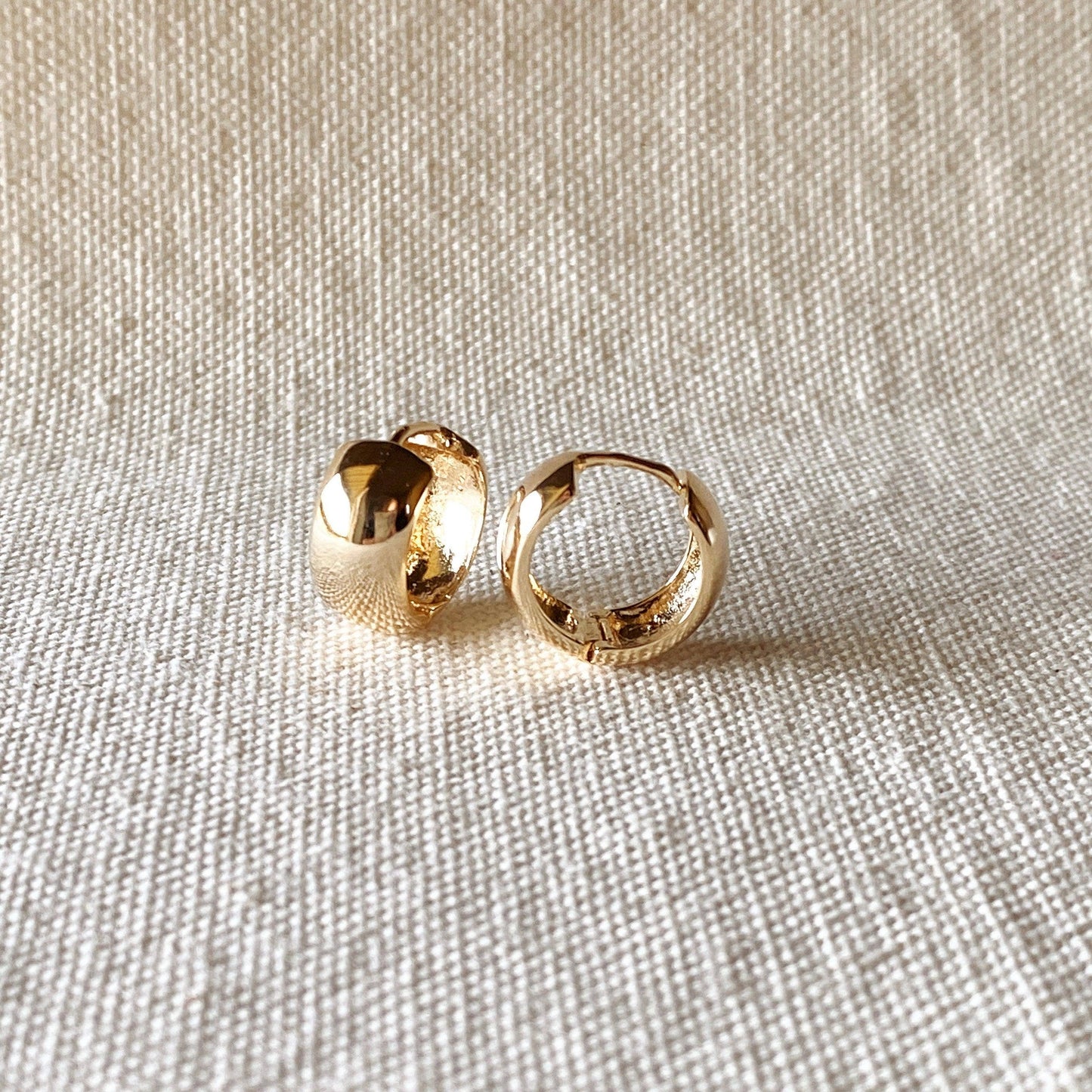 Boucles d'oreilles créoles épaisses en or 18 carats laminé