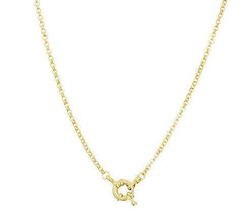 Collier chaîne Rolo avec fermoir avant en or rempli 18 carats