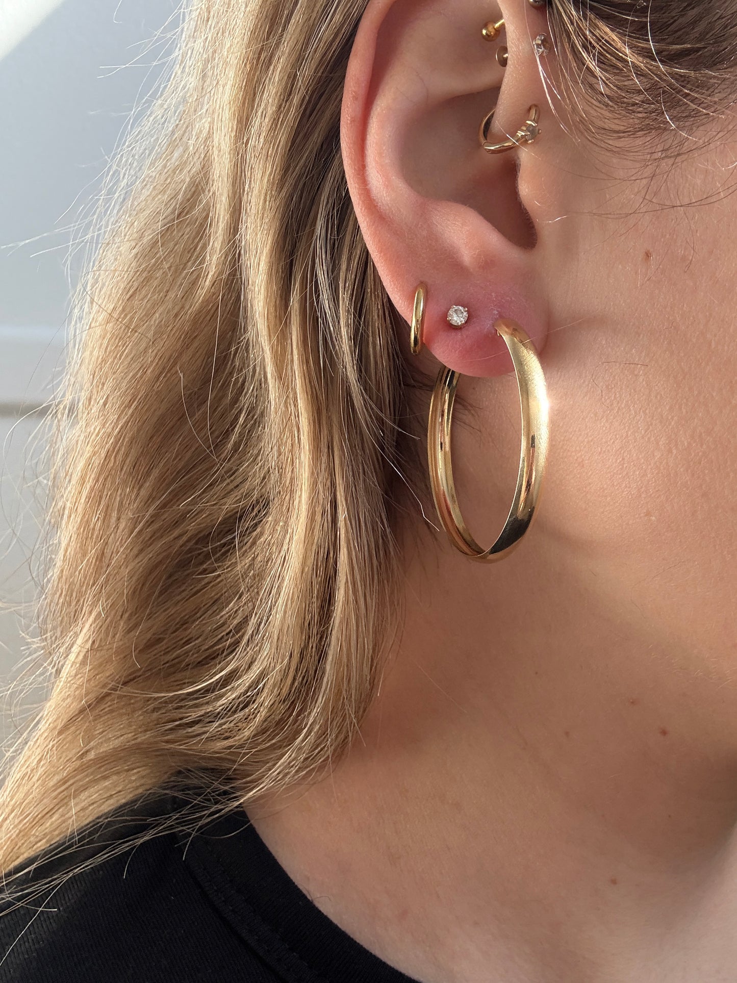 18k Gold Filled Continuous Hoops - 40mm
