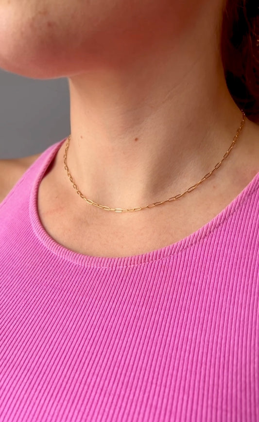 The Gold-Filled Mini Paperclip Chain