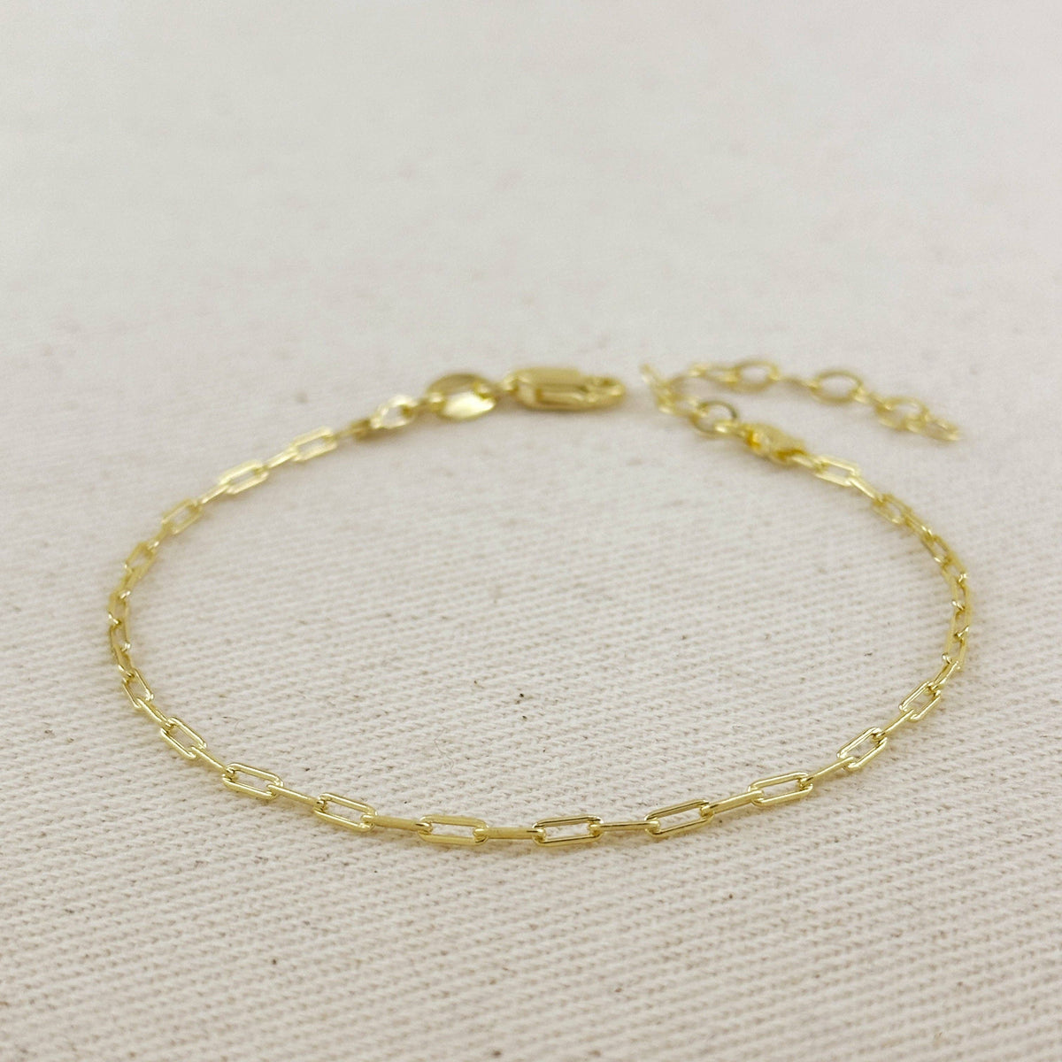 18K Gold Filled Mini Paperclip Chain Bracelet