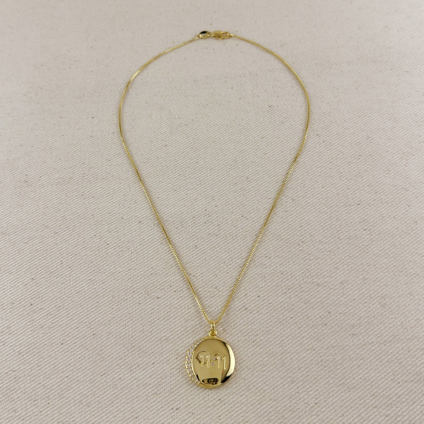 Collier synchronicité 11:11 en or rempli 18 carats