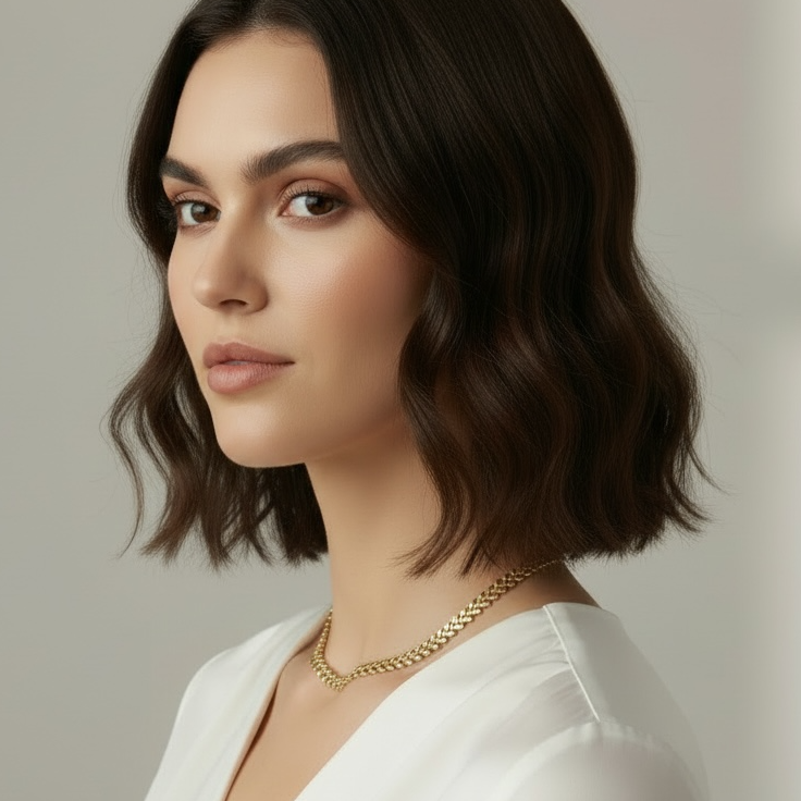 18k Gold Filled Leaf Choker Necklace