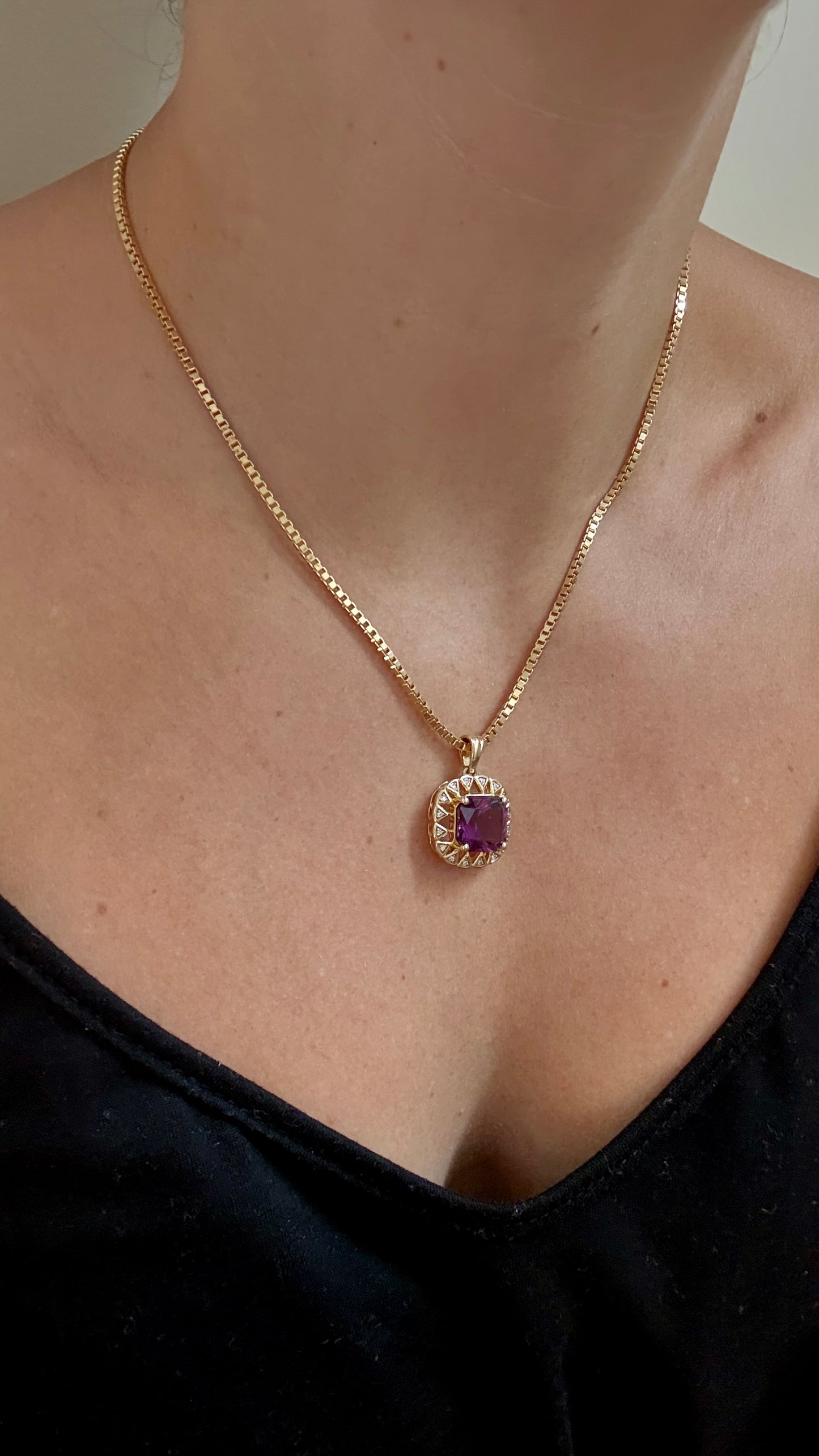 The Sunburst Amethyst Necklace - by Gem du Jour