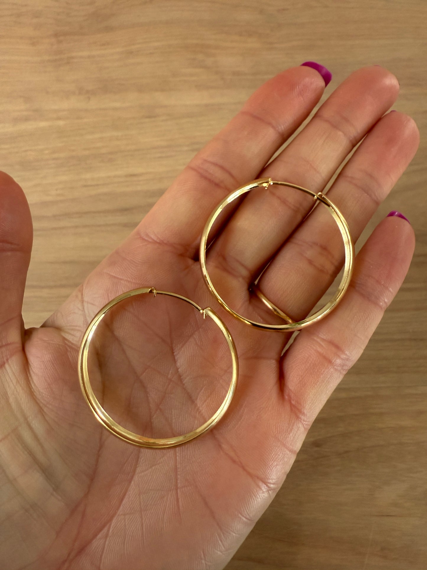 18k Gold Filled Continuous Hoops - 40mm