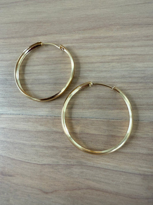 18k Gold Filled Continuous Hoops - 40mm
