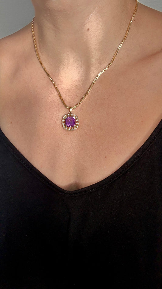 The Sunburst Amethyst Necklace - by Gem du Jour