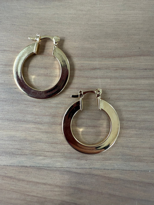 18k Gold Filled Flat Hoops - 25mm