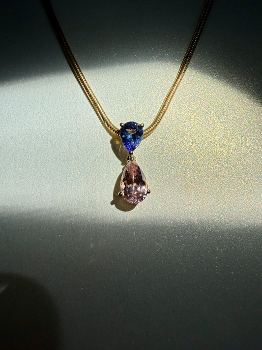 The Double Pear Necklace - by Gem du Jour