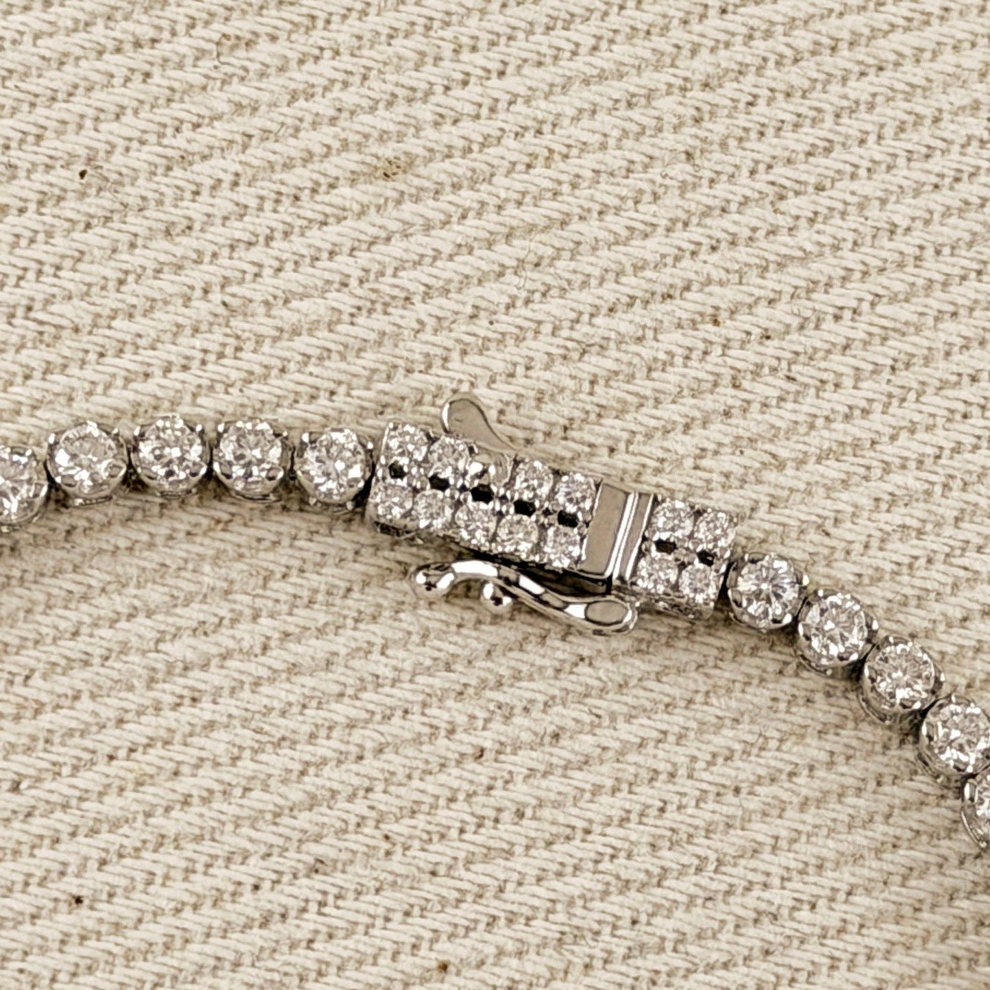 Moissanite Tennis Necklace .925 Sterling Silver Rhodium Plated 2.25mm