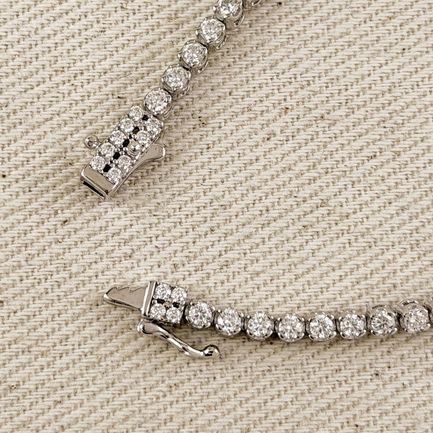 Moissanite Tennis Necklace .925 Sterling Silver Rhodium Plated 2.25mm