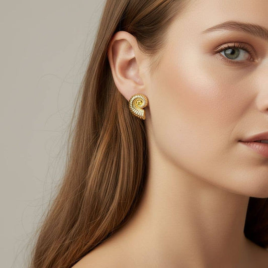 18k Gold Filled Sundial Shell Earrings