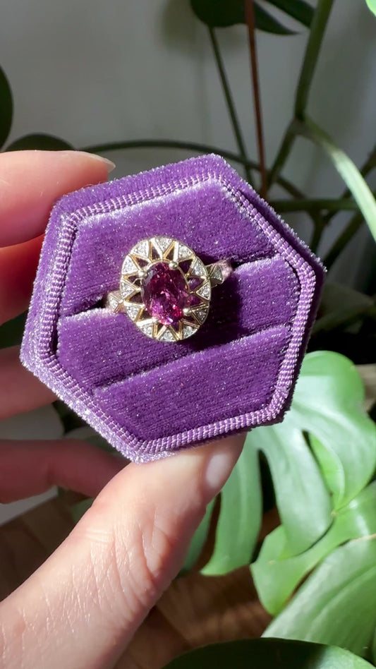 The 10k Sunburst Garnet Ring